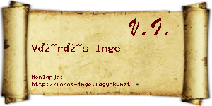 Vörös Inge névjegykártya